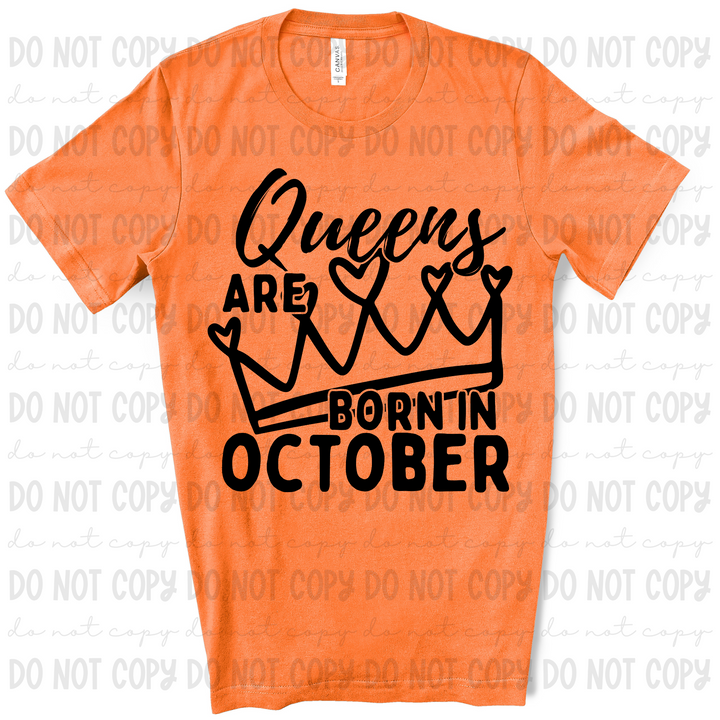 Queens are Born in October DTF Print