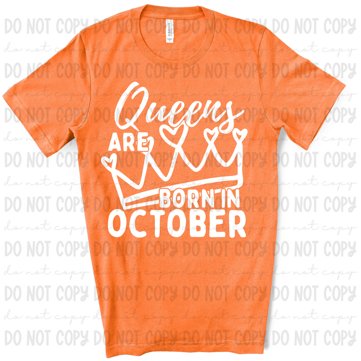 Queens are Born in October DTF Print