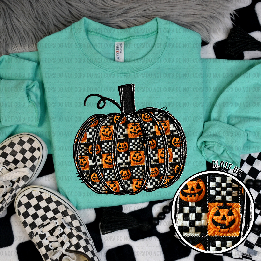 Quilted Pumpkin DTF Print