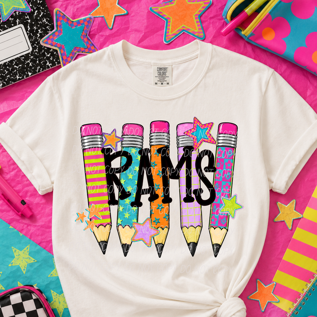 Pencil Mascots DTF Print