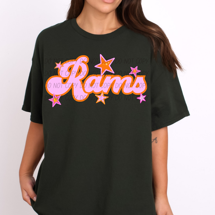 Pink and Orange Mascots DTF Print