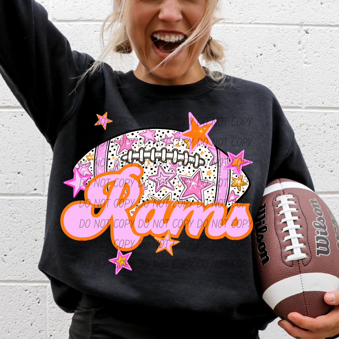 Pink Football DTF Print