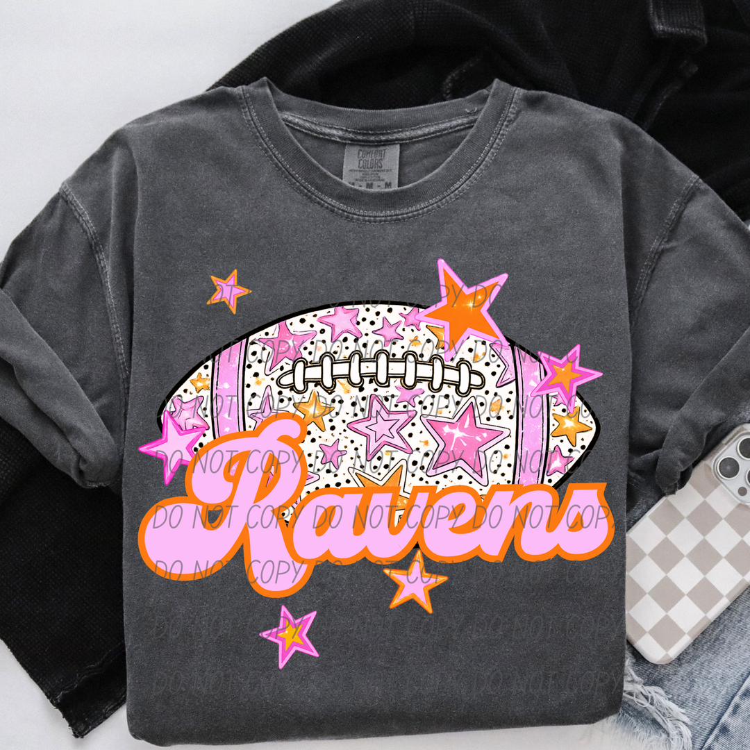 Pink Football DTF Print