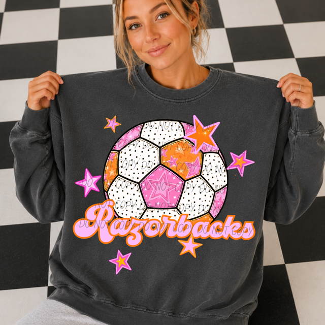 Pink Soccer DTF Print