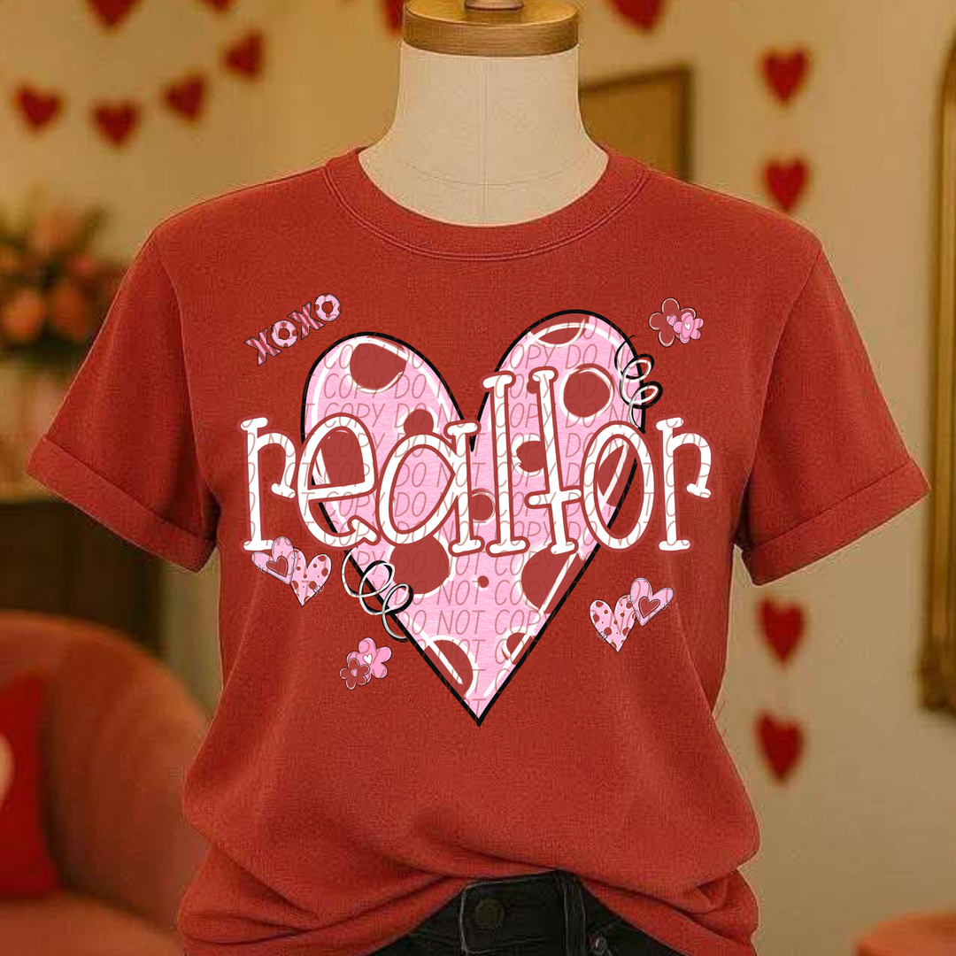 Realtor Valentine's Day Pink and Red DTF Print