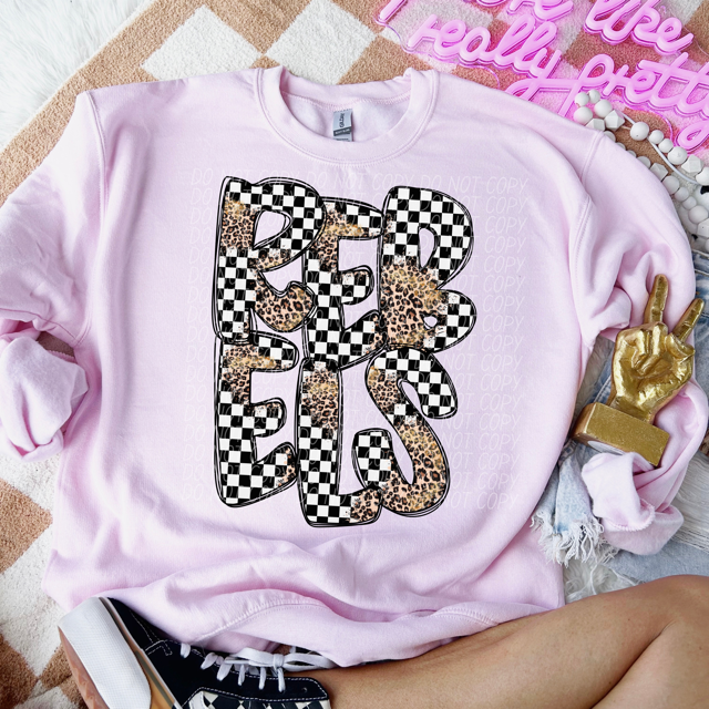 Leopard Checker School Spirit A-R DTF Print