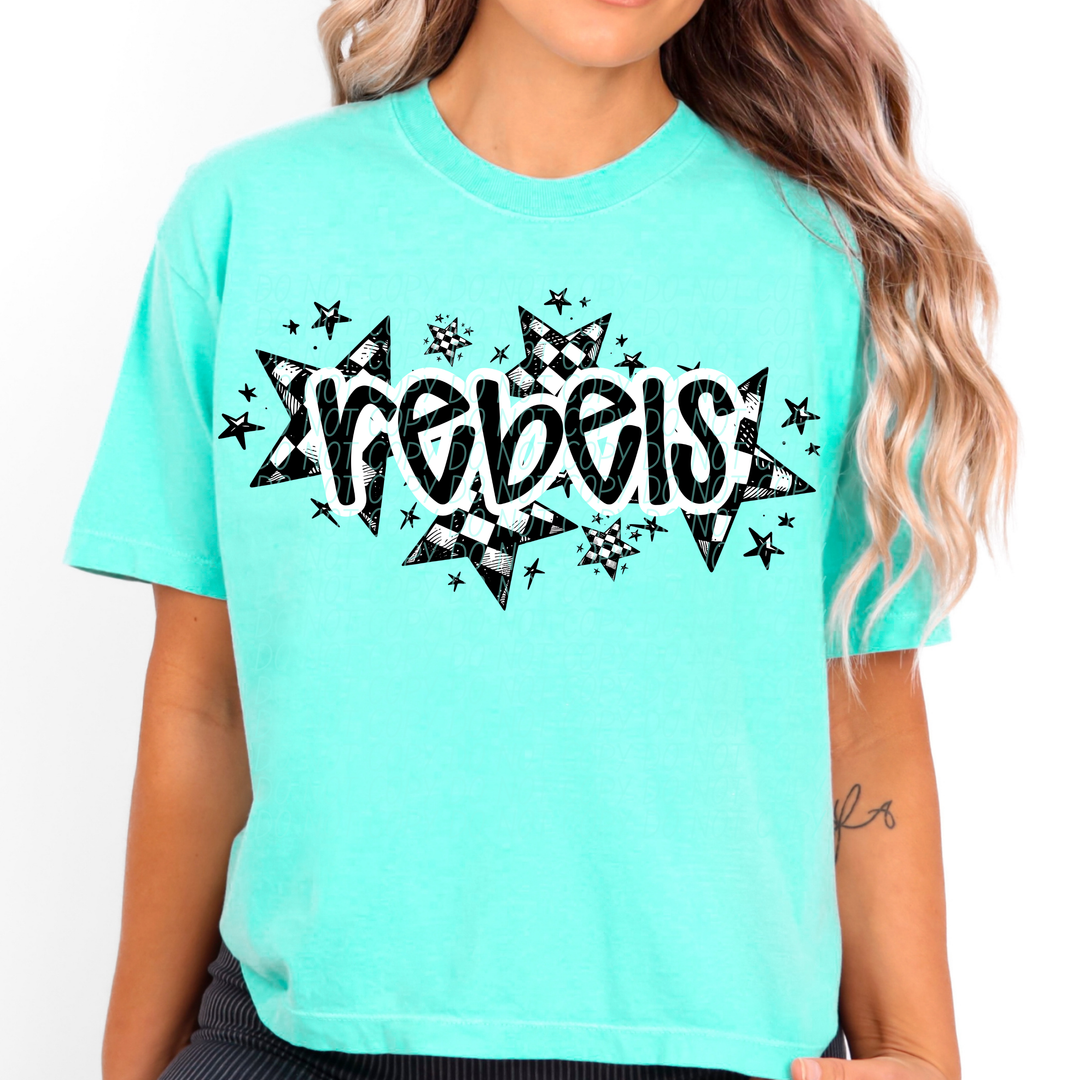 Checker Stars Mascots Youth DTF Print