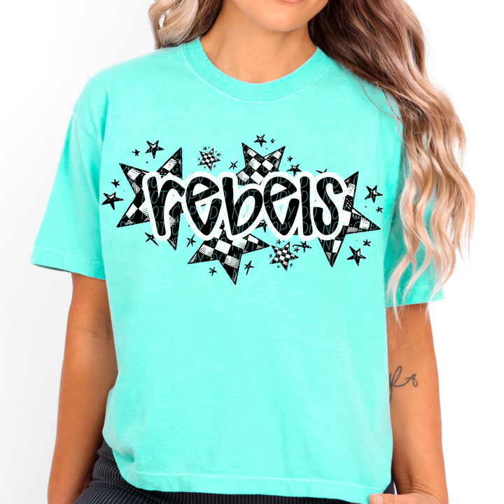 Checker Stars Mascots Youth DTF Print