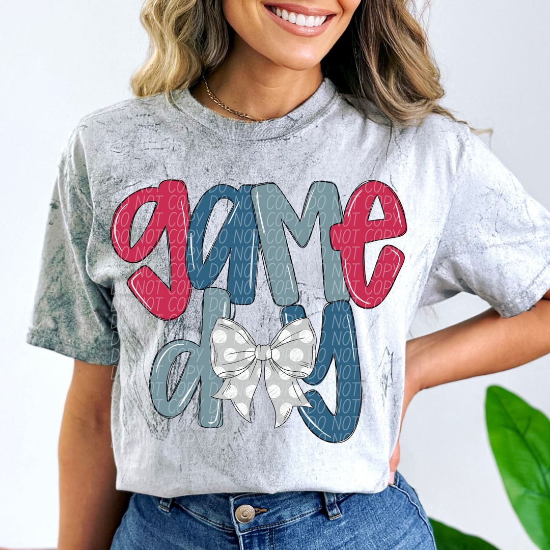 Game Day Bow DTF Print