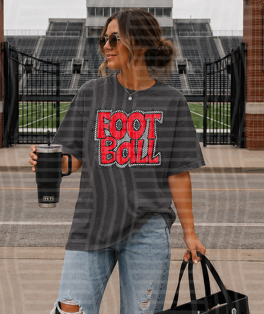 Preppy Checker Football DTF Print