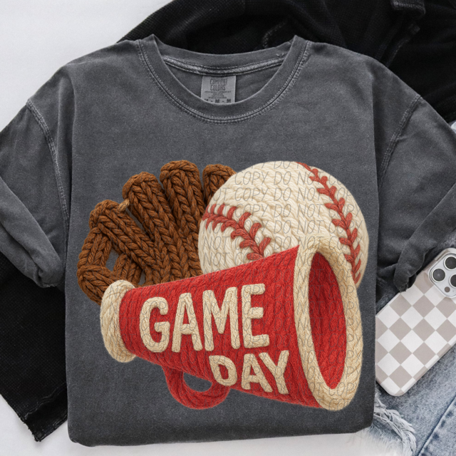 Yarn Baseball Game Day DTF Print