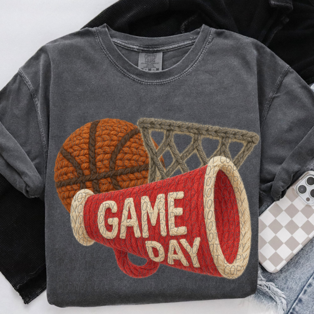 Yarn Game Day Basketball DTF Print