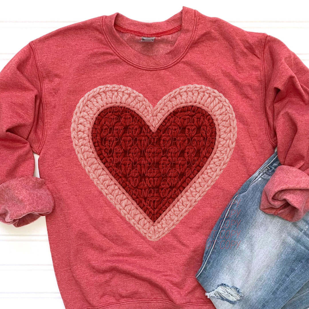 Red and Pink Heart DTF Print