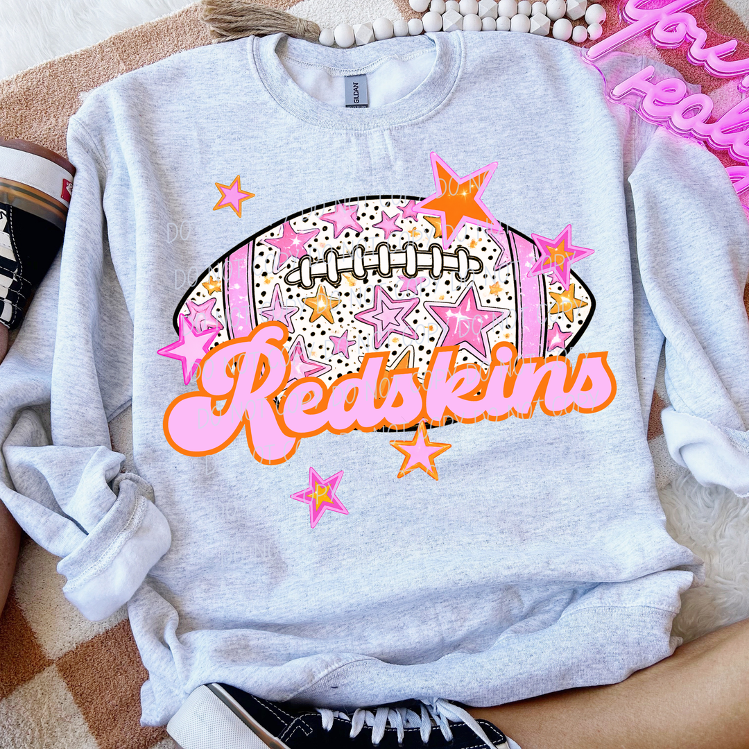 Pink Football DTF Print