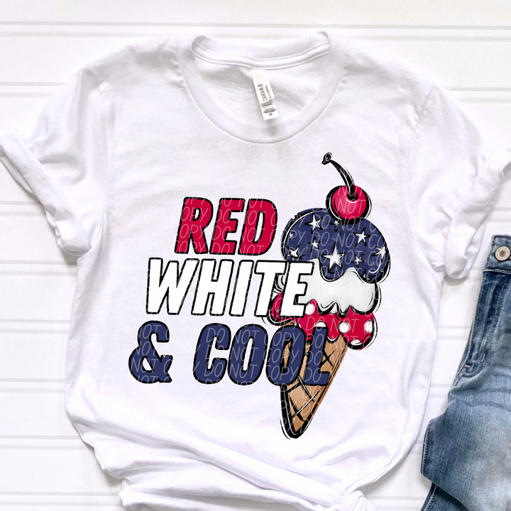 Red White and Cool DTF Print