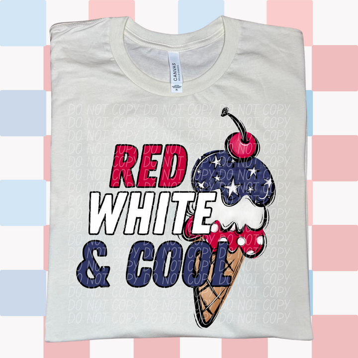 Red White and Cool DTF Print
