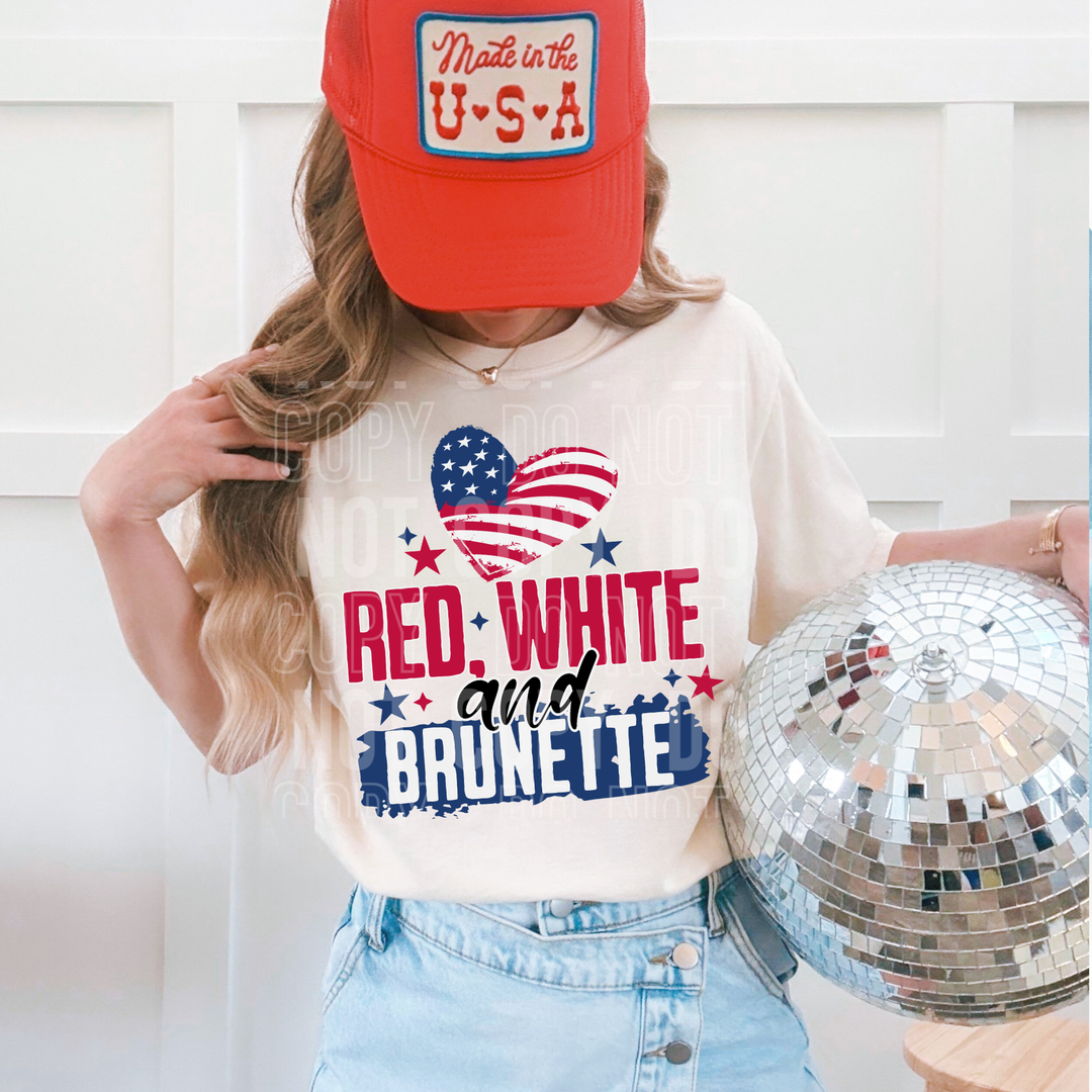 Red White And Brunette DTF Print
