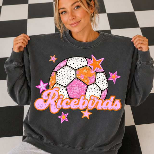 Pink Soccer DTF Print