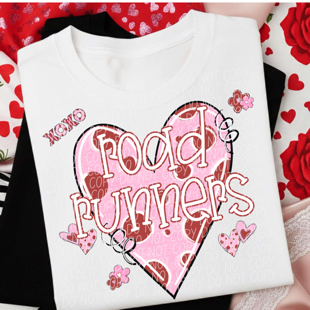 Valentine's Mascot Pink and Red DTF Print