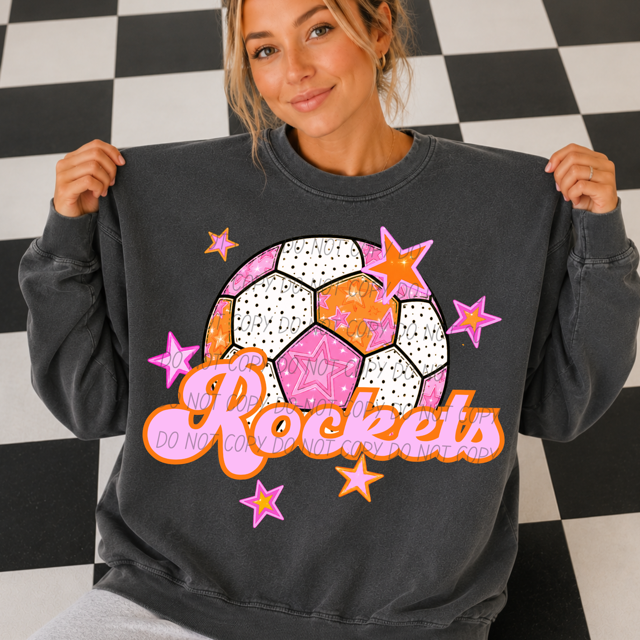 Pink Soccer DTF Print