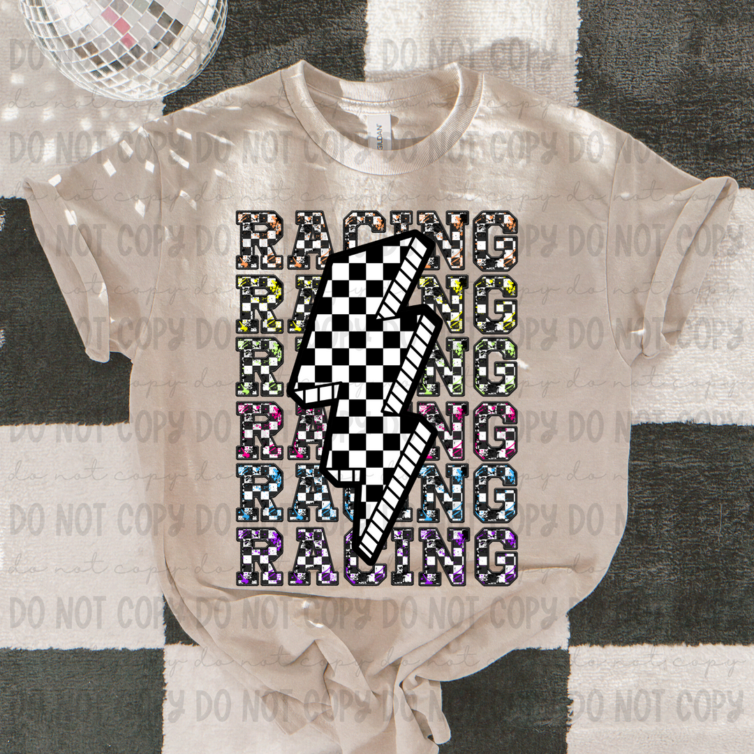 Racing Stacked Checkered DTF Print