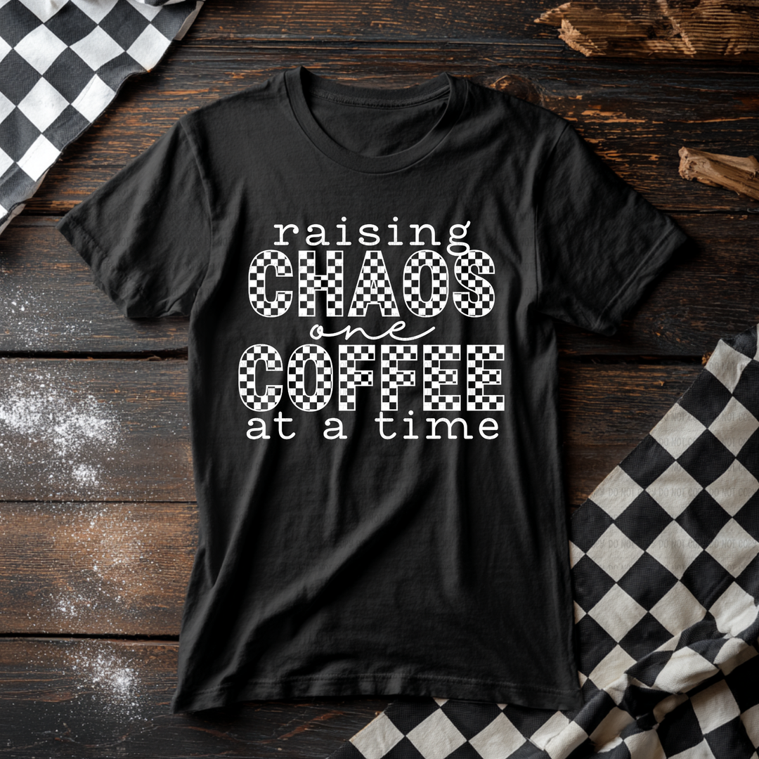 Raising Chaos One Coffee At A Time  DTF Print