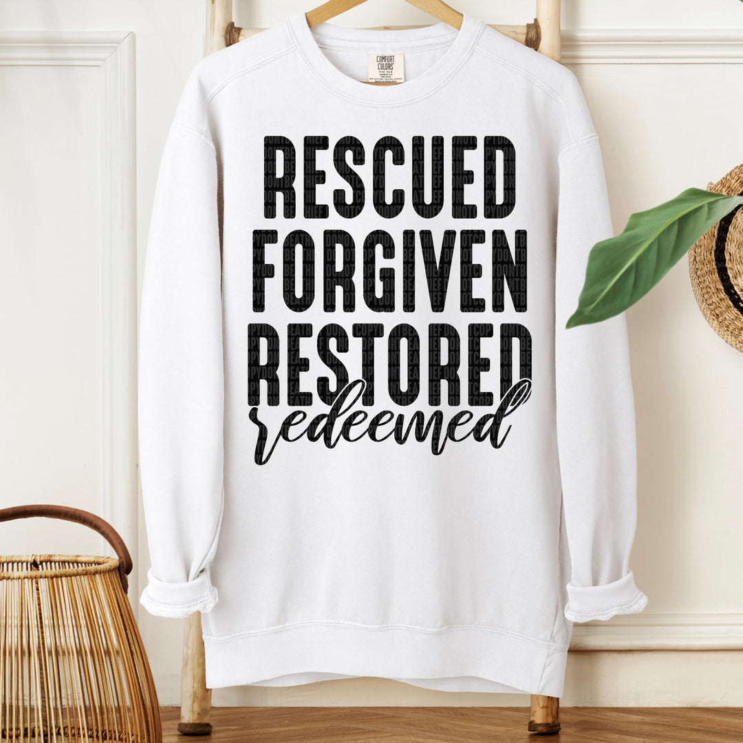 Rescued Forgiven Restore DTF Print