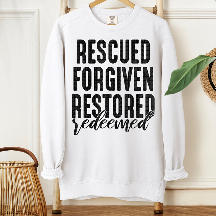 Rescued Forgiven Restore DTF Print