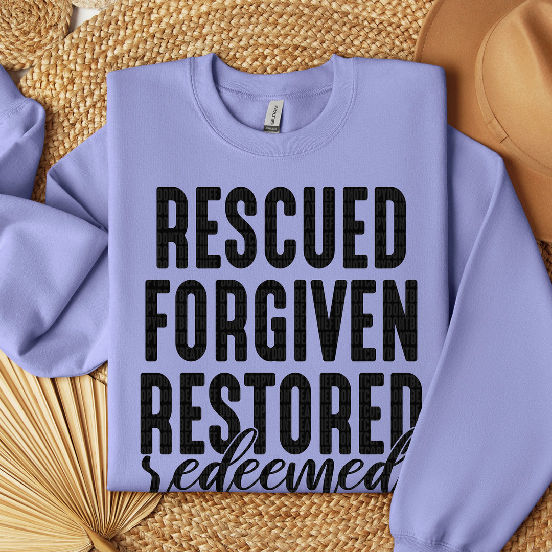 Rescued Forgiven Restore DTF Print