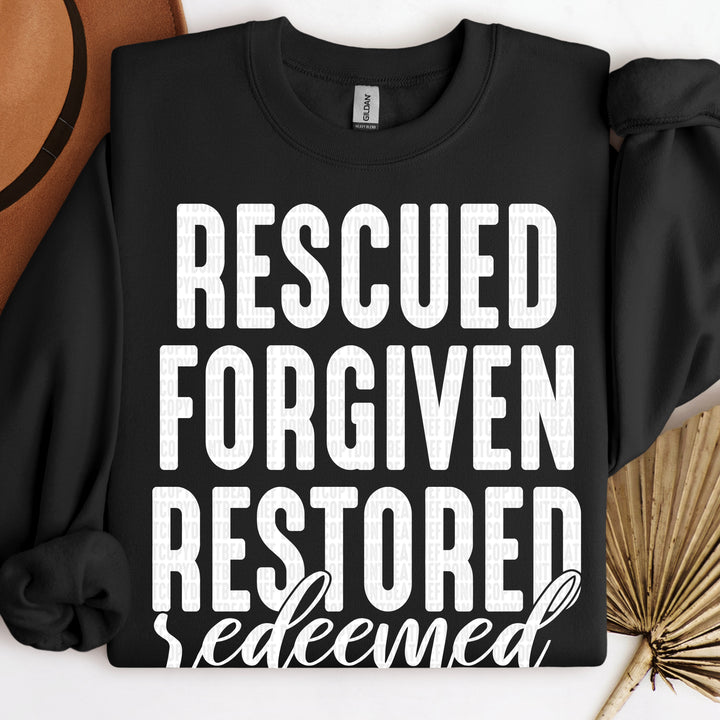 Rescued Forgiven Restore DTF Print