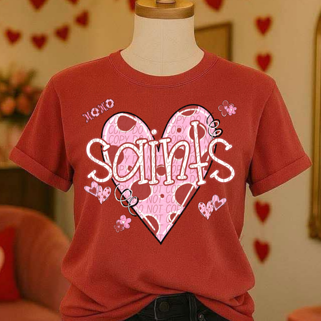 Valentine's Mascot Pink and Red DTF Print