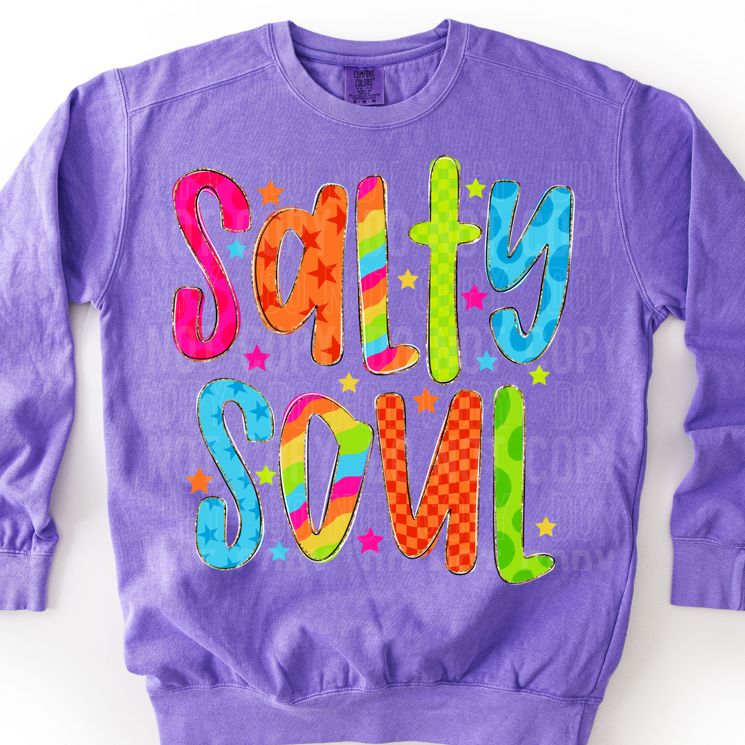 Salty Soul Bright Doodle DTF Print