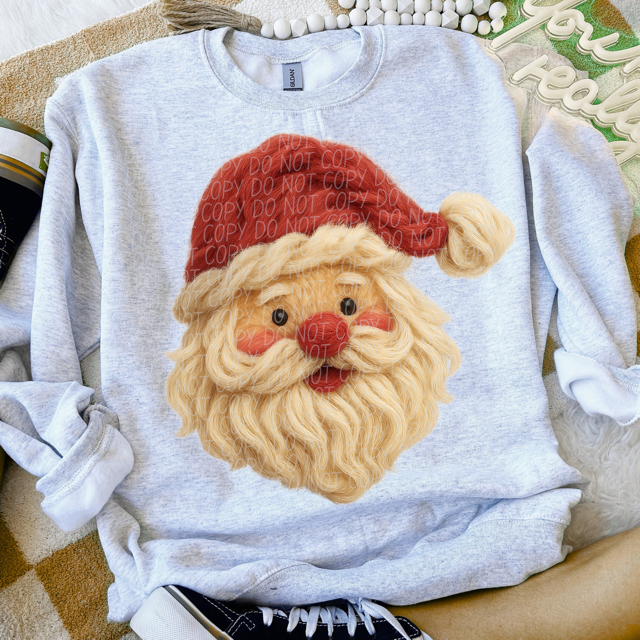 Faux Yarn Fuzzy Santa DTF Print