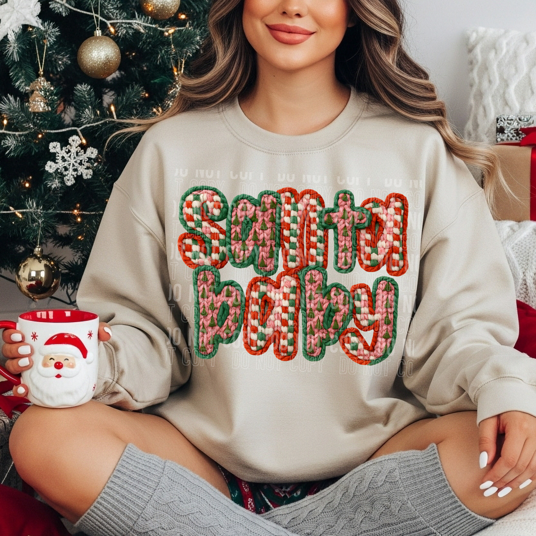 Santa Baby Faux Yarn DTF Print