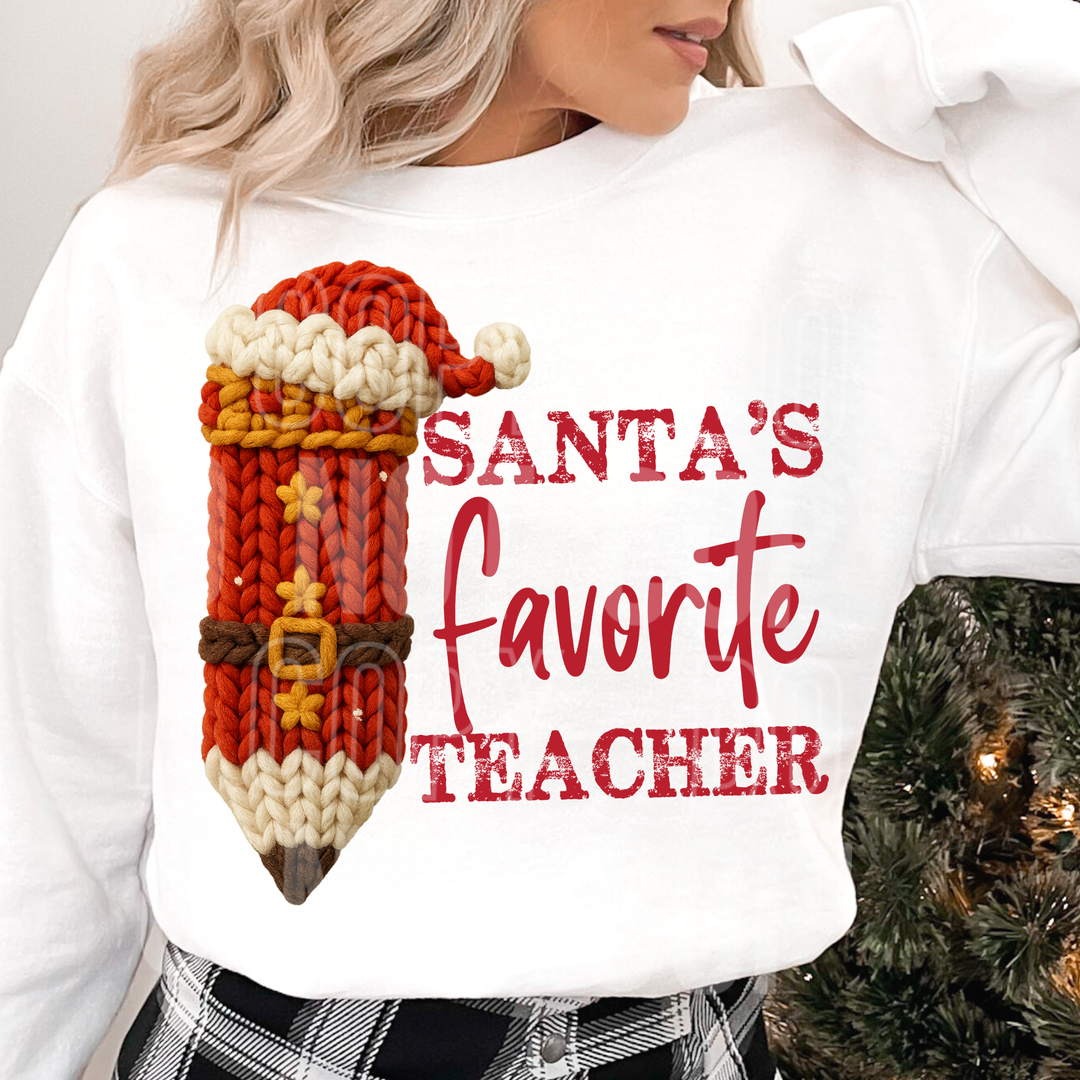 Santa’s Favorite Teacher DTF Print