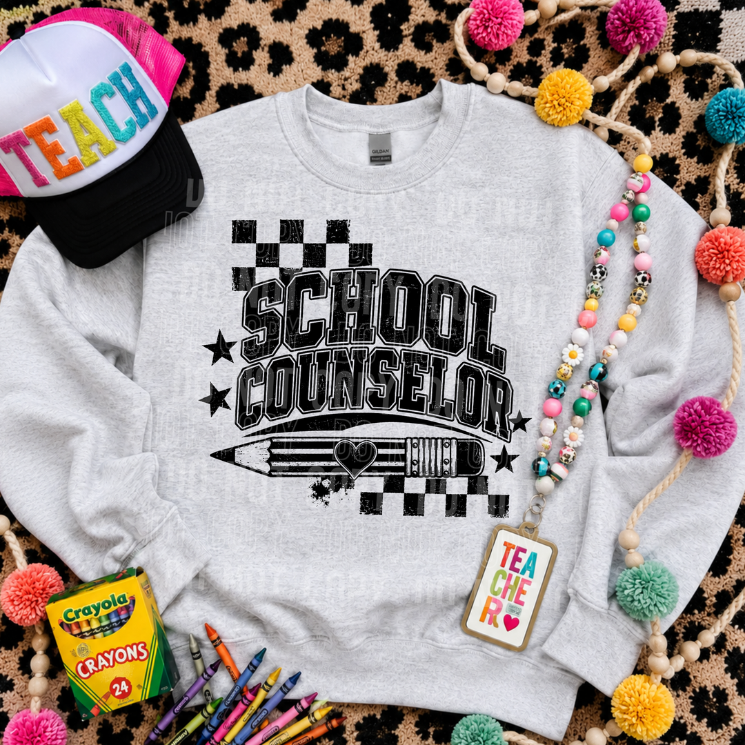 School Counselor Pencil DTF Print