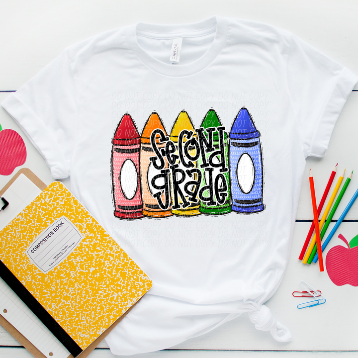 Primary Crayon School Grades and Occupations DTF Print