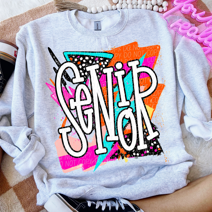 Bright Retro School Titles DTF Print