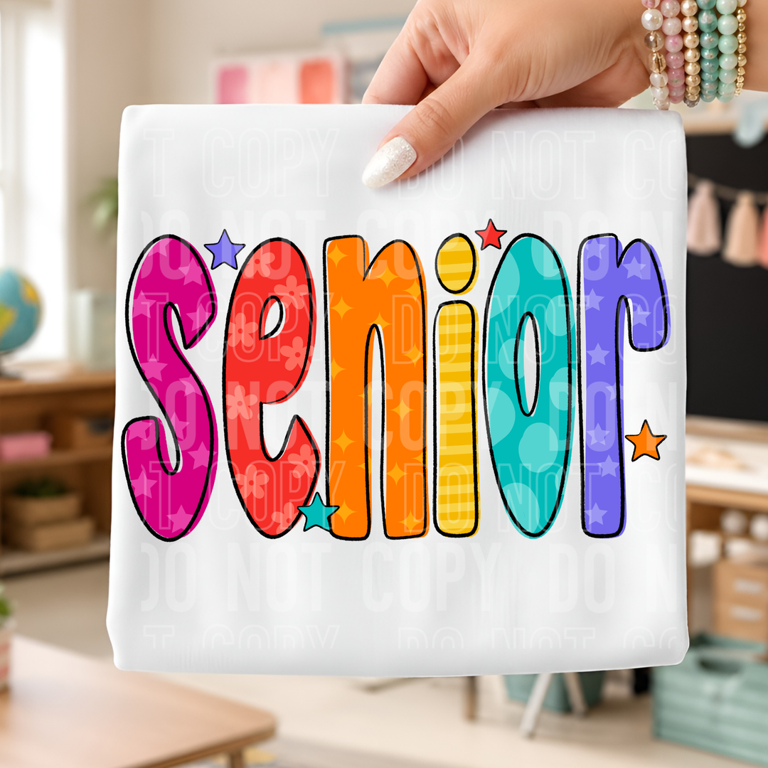Senior Doodle DTF Print