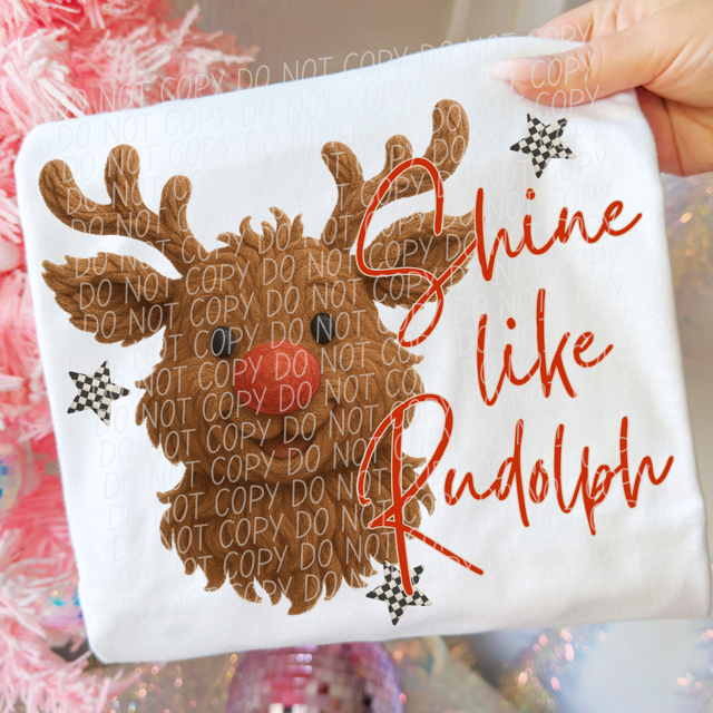 Shine Like Rudolph DTF Print