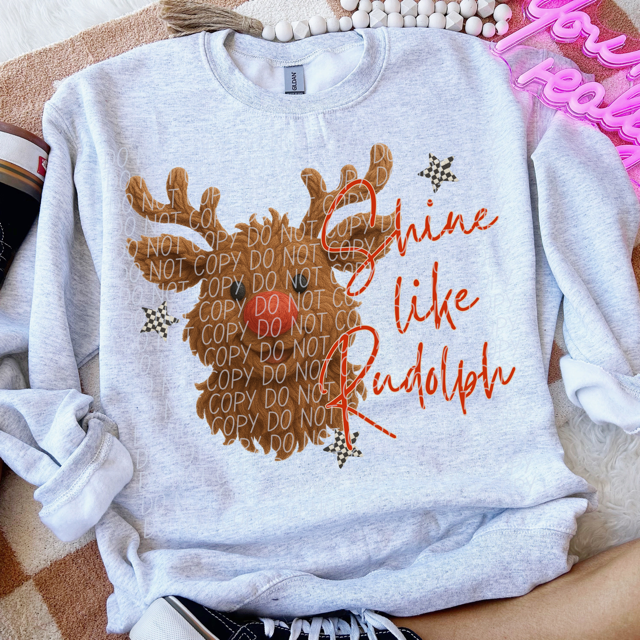 Shine Like Rudolph DTF Print