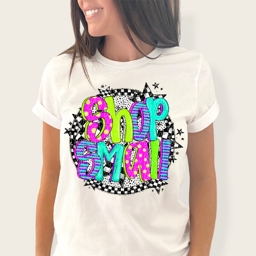 Shop Small Neon Checker DTF Print