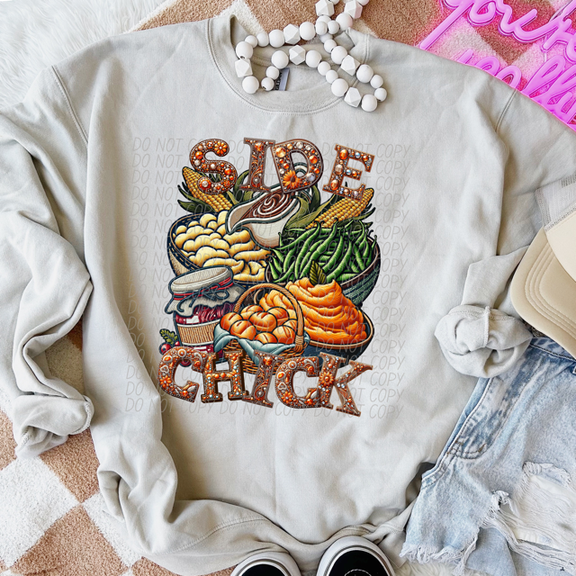 Side Chick Faux Bling DTF Print