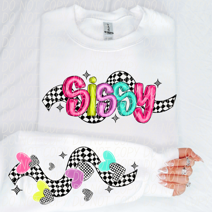 Bright Checkered Names FRONT DTF Print