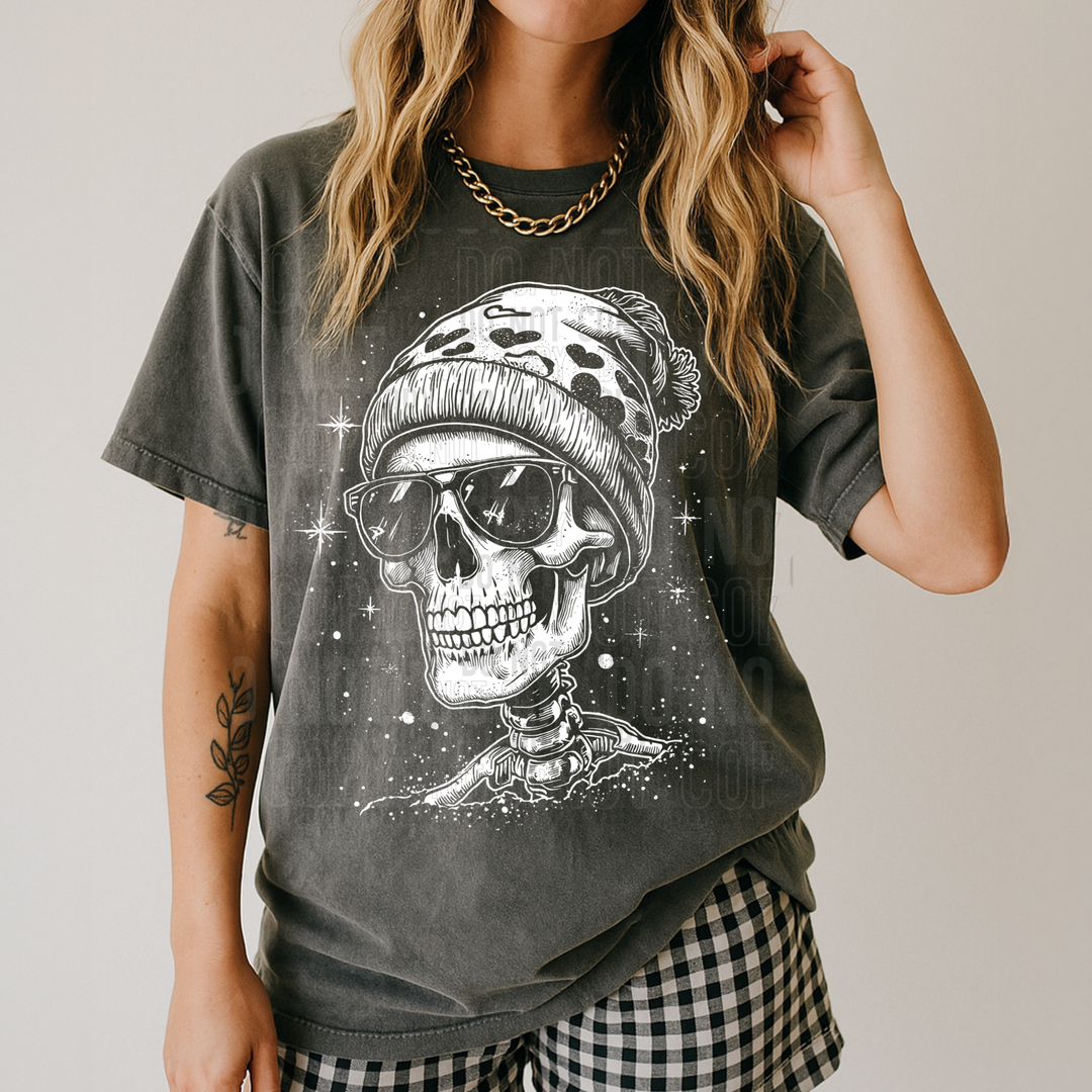 Skeleton Heart Splatter DTF Print