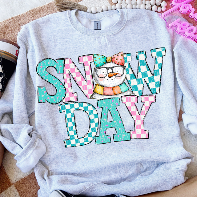 Snow Day Checker DTF Print