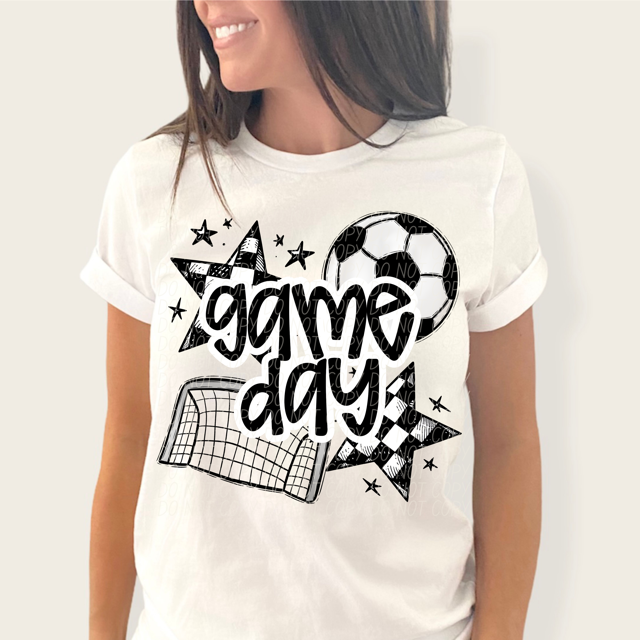 Game Day Sports Checkered Stars DTF Print