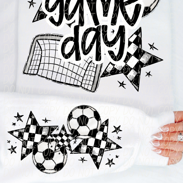 Game Day Sports Checkered Stars Set DTF Print