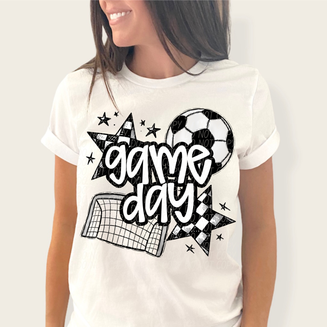 Game Day Sports Checkered Stars DTF Print