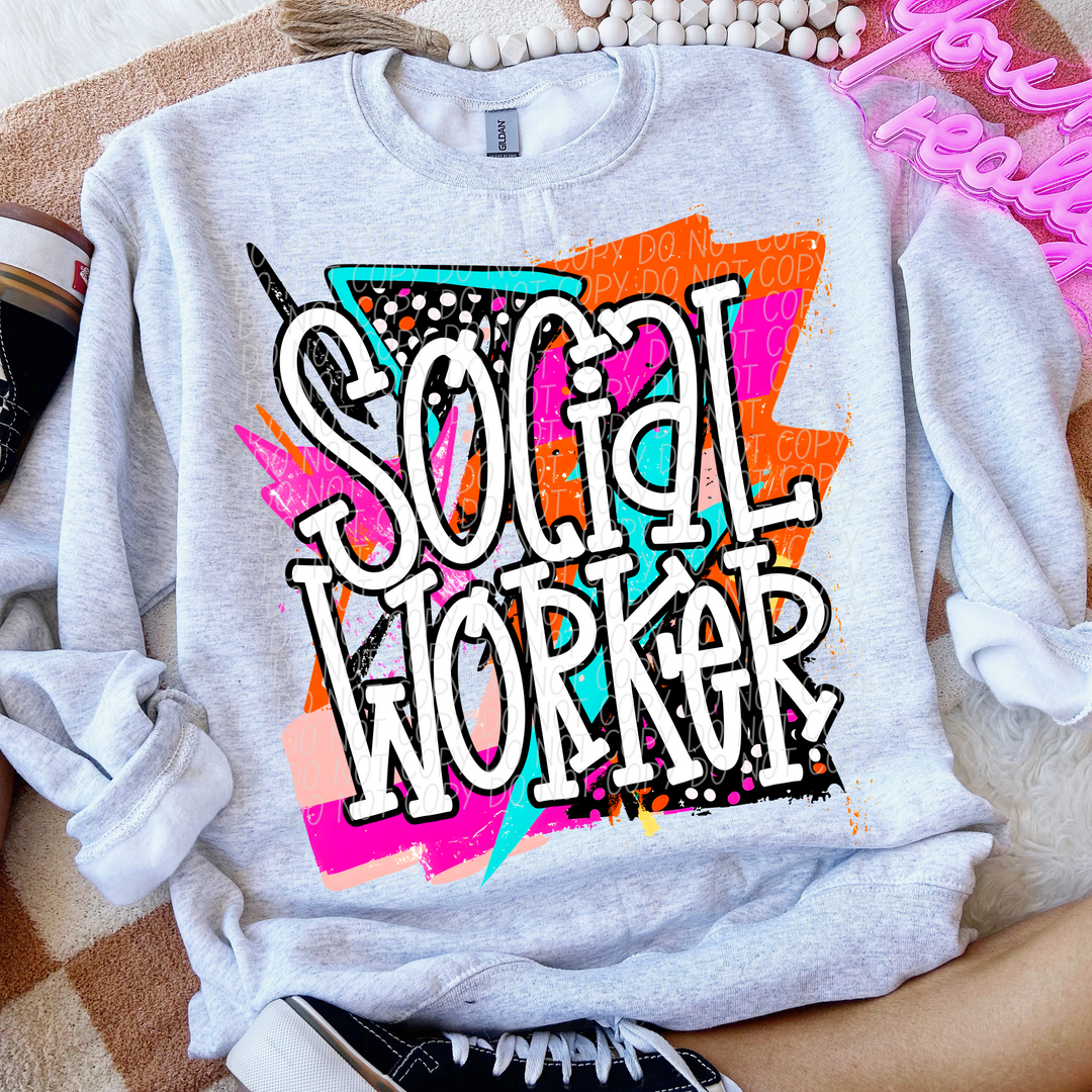 Bright Retro School Titles DTF Print